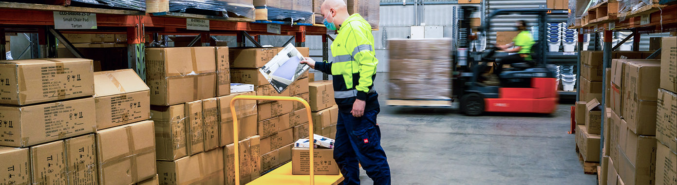 Warehouse worker picking order