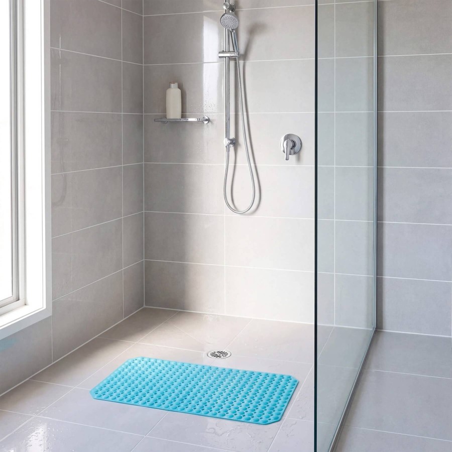 Conni Anti-Slip Shower Mat - Aqua - 2 PACK