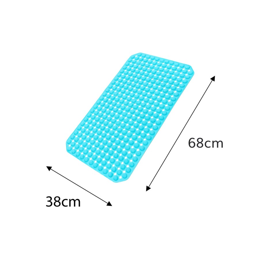Conni Anti-Slip Shower Mat - Aqua - 2 PACK